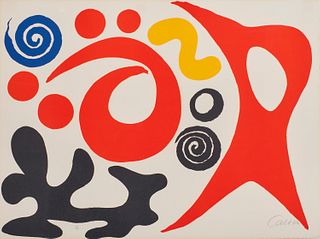 ALEXANDER CALDER, (American, 1898-1976), Plancton (Plankton), lithograph in colors, sheet: 22 1/2 x 30 1/1 in., frame: 32 1/4x 39 1/2 in.
