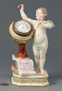 KPM Porcelain Figural Clock