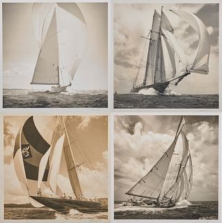 MICHAEL KAHN, (American, b. 1960), Four Racing Views, silver gelatin prints, each image 14 x 14 in., each frame 25 1/4 x 21 1/4 in.