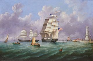 AMERICAN SCHOOL , (19 century), The Emily Augusta, oil on canvas, 24 x 26 in., frame: 29 1/2 x 41 1/2 in.