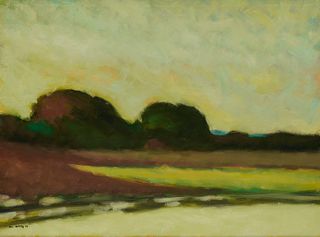 ALLEN WHITING, (American, b. 1946), Quitsa, Chilmark, 1996, oil on canvas, 36 x 48 in., frame: 37 1/2 x 49 1/2 in.