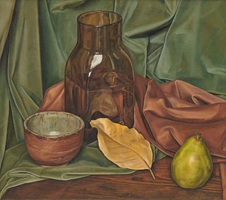 LUIGI LUCIONI, (American, 1900-1988), Greens and Brown, 1964, oil on canvas, 16 x 18 in., frame: 25 1/2 x 27 1/2 in.