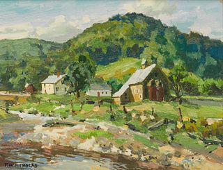 THOMAS M. NICHOLAS, (American, b. 1963), Blueberry Farm, Woodstock, Vermont, oil on board, 11 x 14 in., frame: 17 3/4 x 20 3/4 in.