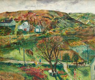 HELEN SAWYER, (American, 1900-1999), Pamet Hills, North Truro, oil on canvas, 36 x 42 in., frame: 45 x 51 in.