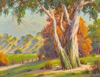 PAUL GRIMM, (American, 1891-1974), California Vista, 1963, oil on canvasboard, 16 x 20 in., frame: 25 x 29 in.