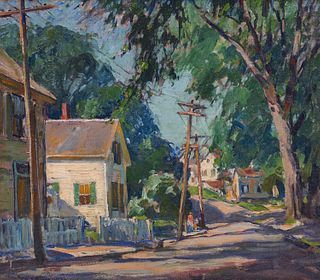 EMILE GRUPPE, (American, 1896-1978), Street View, oil on canvas, 18 x 20 in., frame: 21 1/2 x 23 1/2 in.