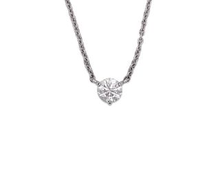 Patinum and Diamond Pendant Necklace