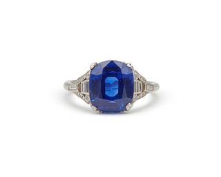 MARCUS & CO. Platinum, Kashmir Sapphire, and Diamond Ring