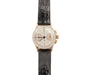 BLACK, STARR & GORHAM, GIRARD PERREGAUX 14K Gold Chronograph Wristwatch