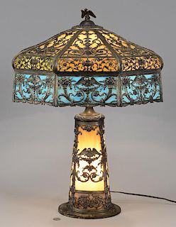 N.W.A.S. Co. Slag Glass Lamp, Patriotic Theme