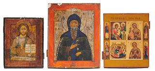 Three Religious Icons, Greek or Russian