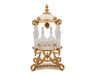 French Ormolu and Crystal Figural Cordial Stand, ca. 1900
