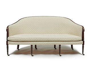 Sheraton Mahogany Cabriole Form Sofa, New York, ca. 1800-1810