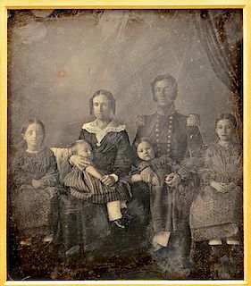 3/4 Plate Dag of Officer and Family, c. 1845