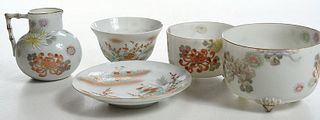 Five Pieces of Japanese Enameled Porcelain 