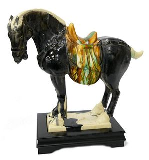 VINTAGE CHINESE TANG STYLE SANCAI POTTERY HORSE