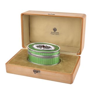 Russian Faberge Jeweled Enamel Box