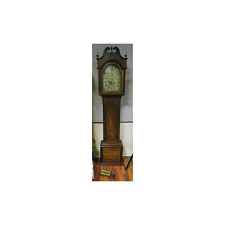 Antique Sheraton Mahogany Case Clock