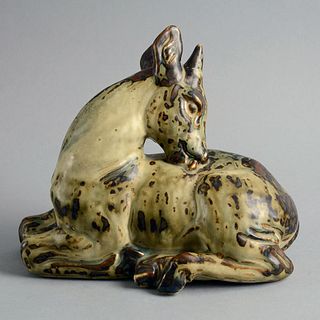 Mid-Century Modern Sculpture of Deer by Knud Kyhn