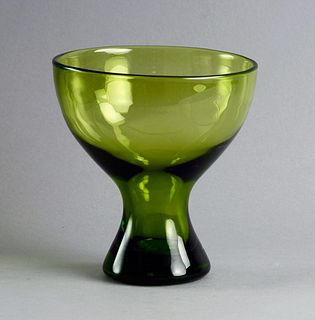 Per Lutken for Holmegaard Green Footed Glass Vase