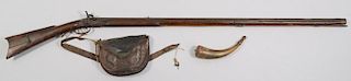 Leman Full Stock Long Rifle with Horn and Bag