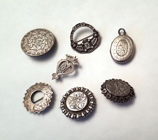 19th Century Continental Silver Pins, 7