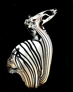 Mid-Century Modern Murano Glass Zebra Sculpture