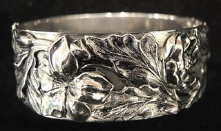 Tortolani Silver-Tone Floral Bracelet, Vintage