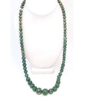Bakelite Style Graduated Bead Necklace, Vintage