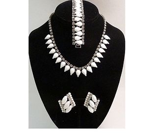 Weiss Glass Necklace, Bracelet, Earrings Parure