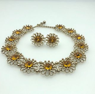 Napier Necklace & Clip-On Earrings Set, Vintage