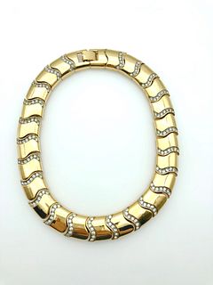 Givenchy Gold-Tone & Rhinestone Necklace, Vintage