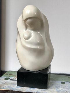 Signed Kolton Mid-Century Mother & Child Sculpture