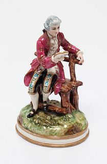 Continental Porcelain Figure of a Gent Reading