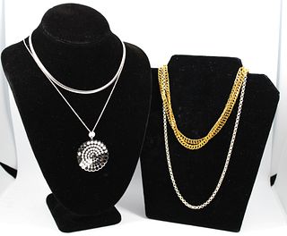 Sterling Silver & Vermeil Chain Necklaces, 4