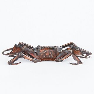 Japanese Meiji Period Copper Articulated Crab Hiroyoshi