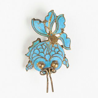 Chinese Double Fish Kingfisher Hair Ornament