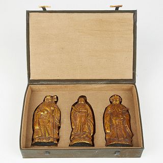 Set of 3 Chinese Ink Cake Figures Three Stars