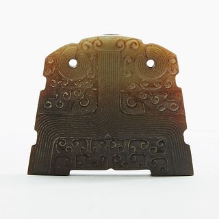 Chinese Archaistic Carved Jade Pendant