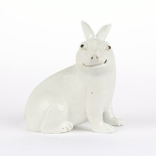 19th c. Chinese Blanc-de-Chine Rabbit Figure