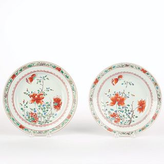 Pair of Chinese Export Famille Verte Plates 18th c.