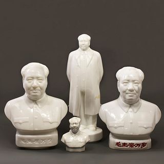 Grp: 4 Chinese PRC Porcelain Mao Figures