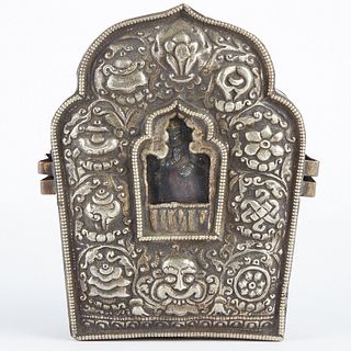 Tibetan Silver Buddhist Reliquary