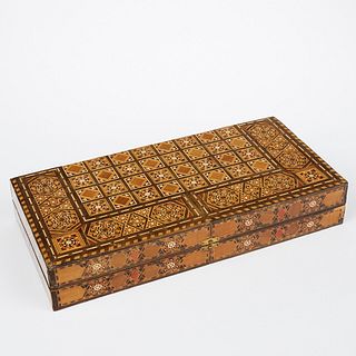 Syrian or Moroccan Inlaid Backgammon Set