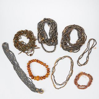 Grp: 8 African Trade Bead Necklaces