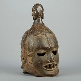 African Ekoi Janus Helmet Mask