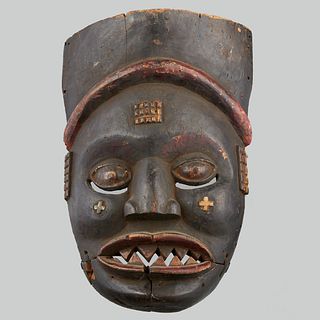 African Mask with Cross Signs possibly Angola
