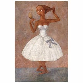 LUIS GARCÍA GUERRERO, Bailarina, Signed and dated 1949, Oil on canvas, 29.7 x 19.6" (75.5 x 50 cm), Certificate