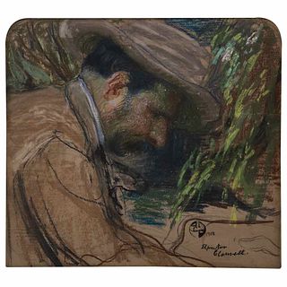 DR. ATL, El pintor Clausell, Signed with monogram and dated 1908, Pastel on paper, 16.5 x 18" (42 x 46 cm)