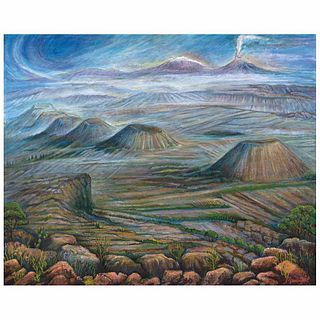 RODRIGO PIMENTEL, El Valle de México, 2015, Signed front and back, Oil on canvas, 31.6 x 39.3" (80.5 x 100 cm), Certificate
